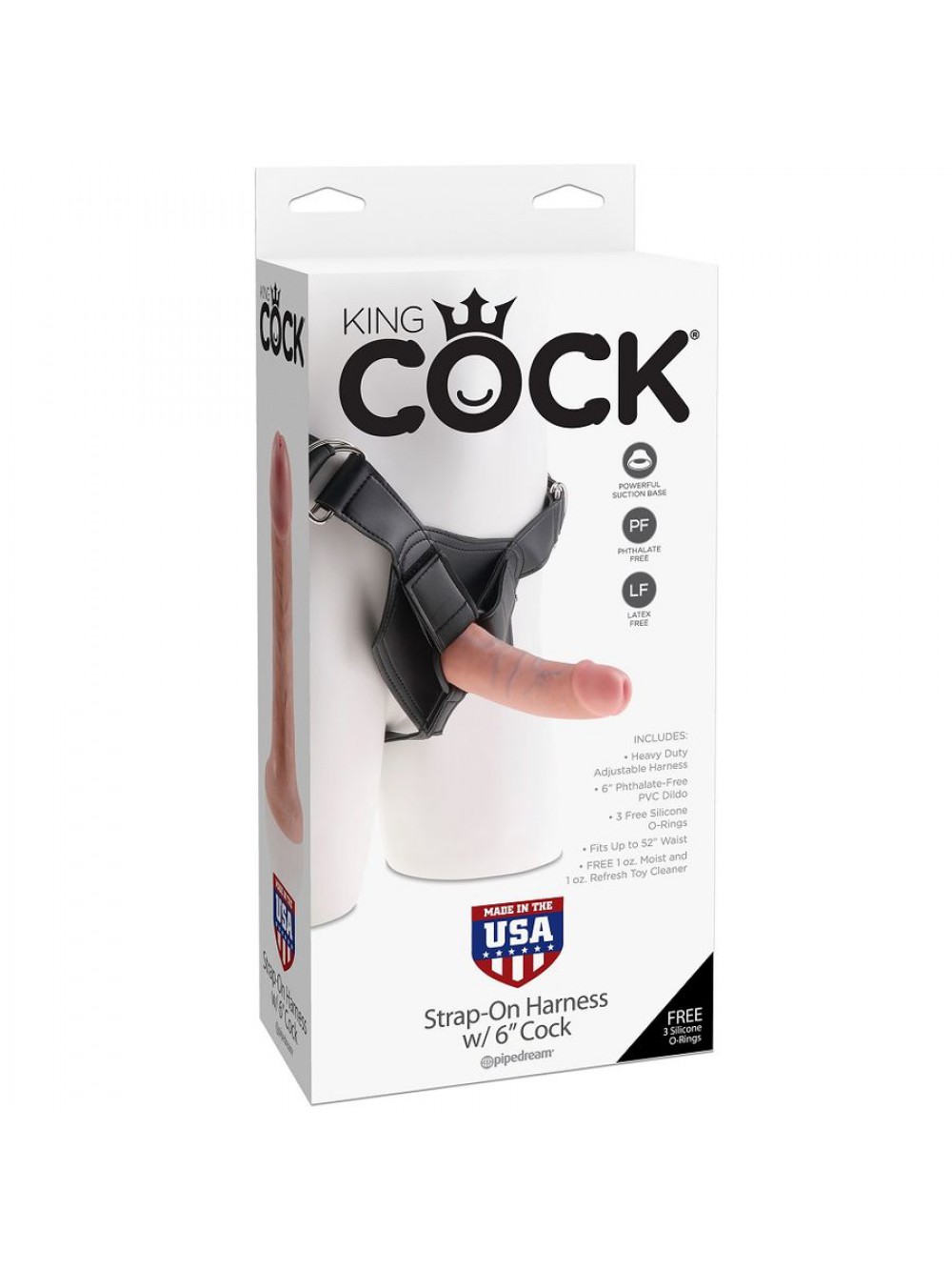 KING COCK HARNESS 6" COCK