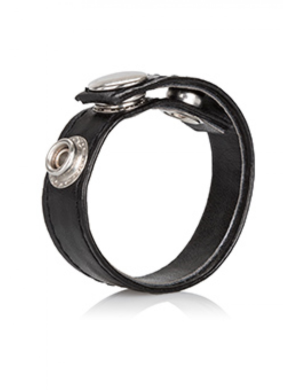 LEATHER 3 SNAP RING BLACK