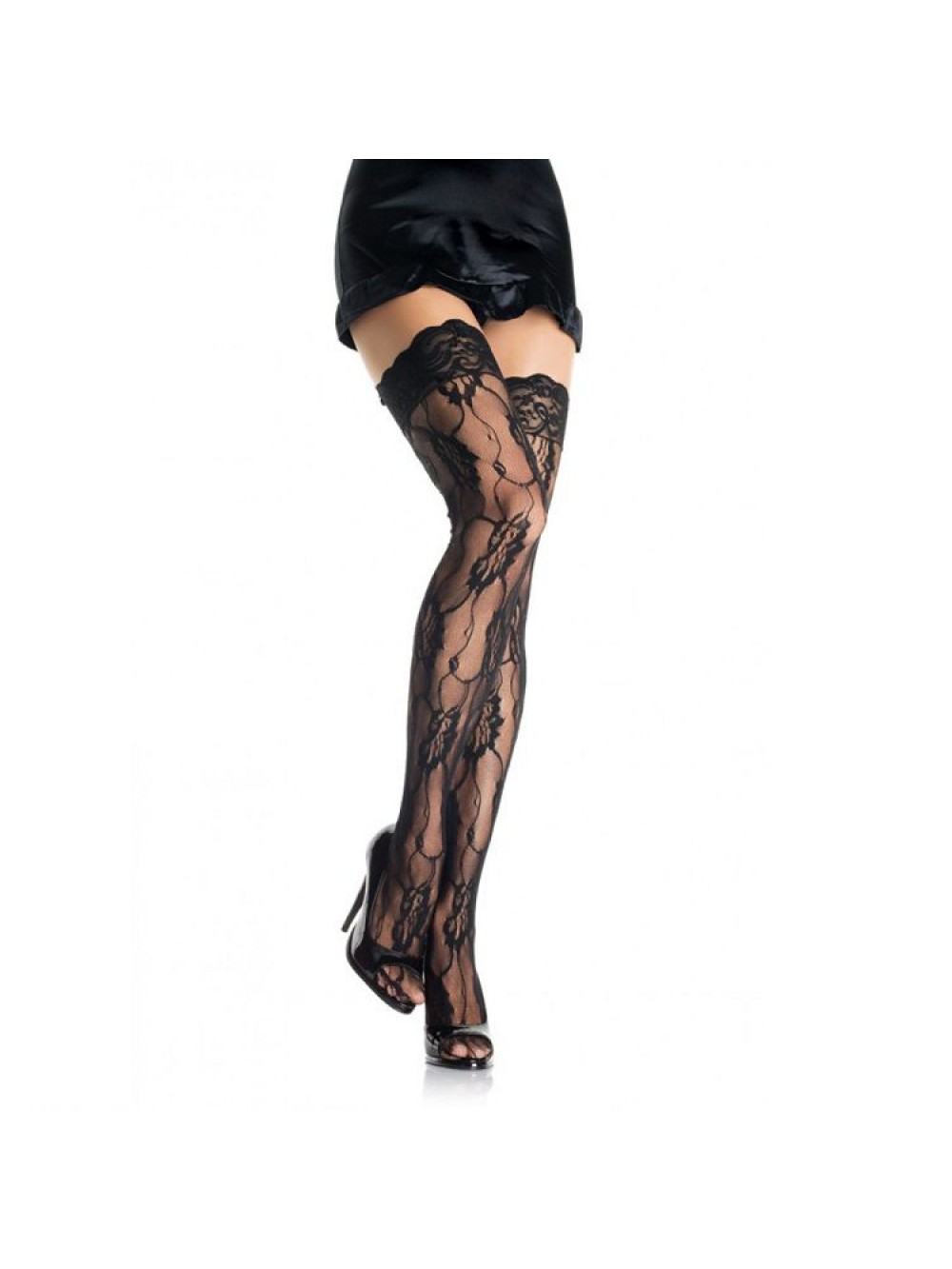 LEG AVENUE NET AND LACE THIGH HIGHS