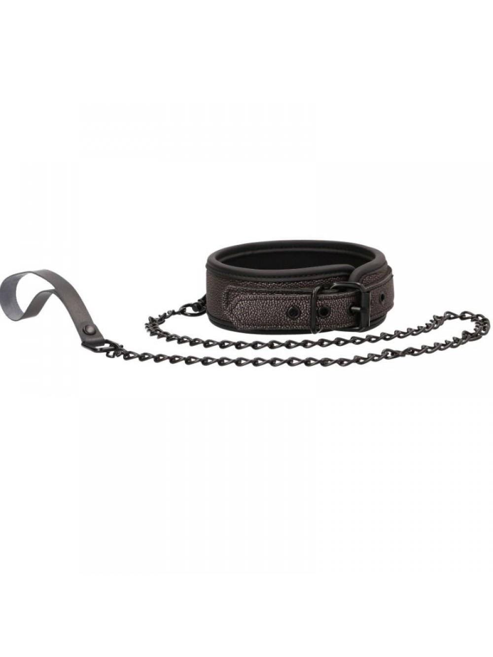 ELEGANT COLLAR WITH LEASH TITANIUM GREY