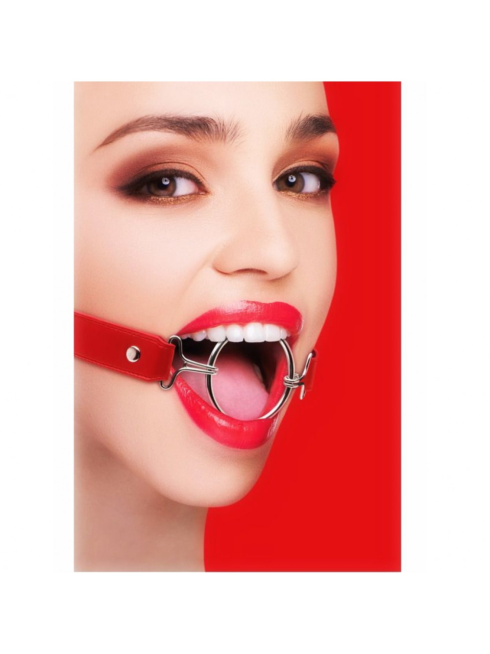 OUCH RING GAG XL STRAPS RED