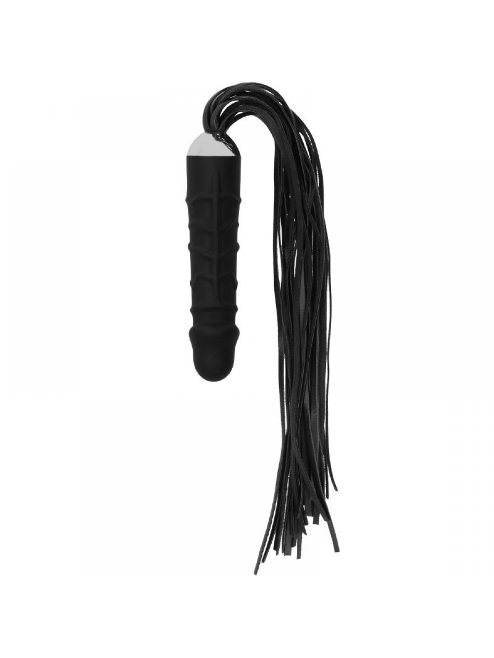 OUCH! - WHIP WITH REALISTIC SILICONE DILDO - BLACK