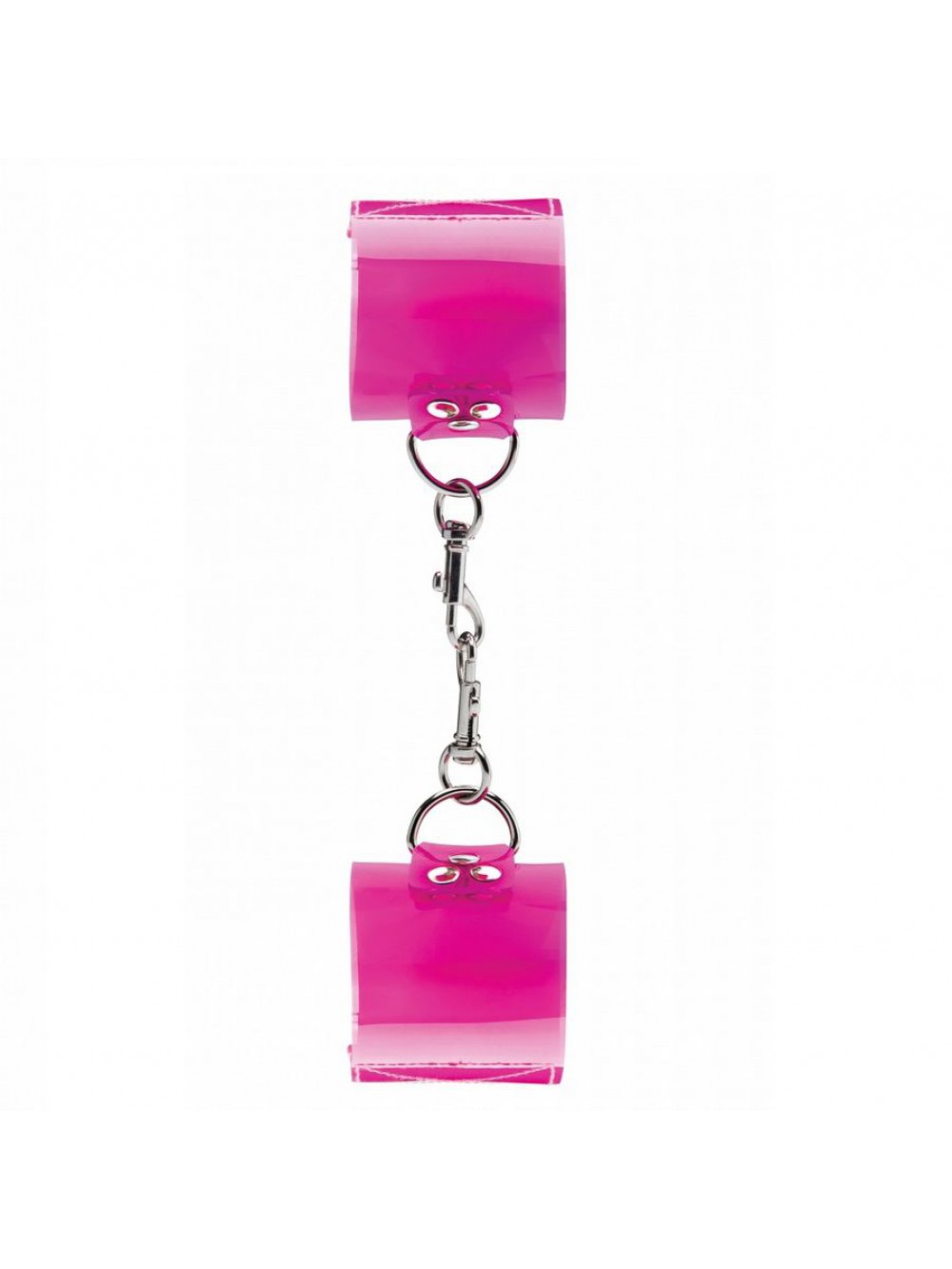 PINK TRANSLUCENT HANDCUFFS WITH VELCRO