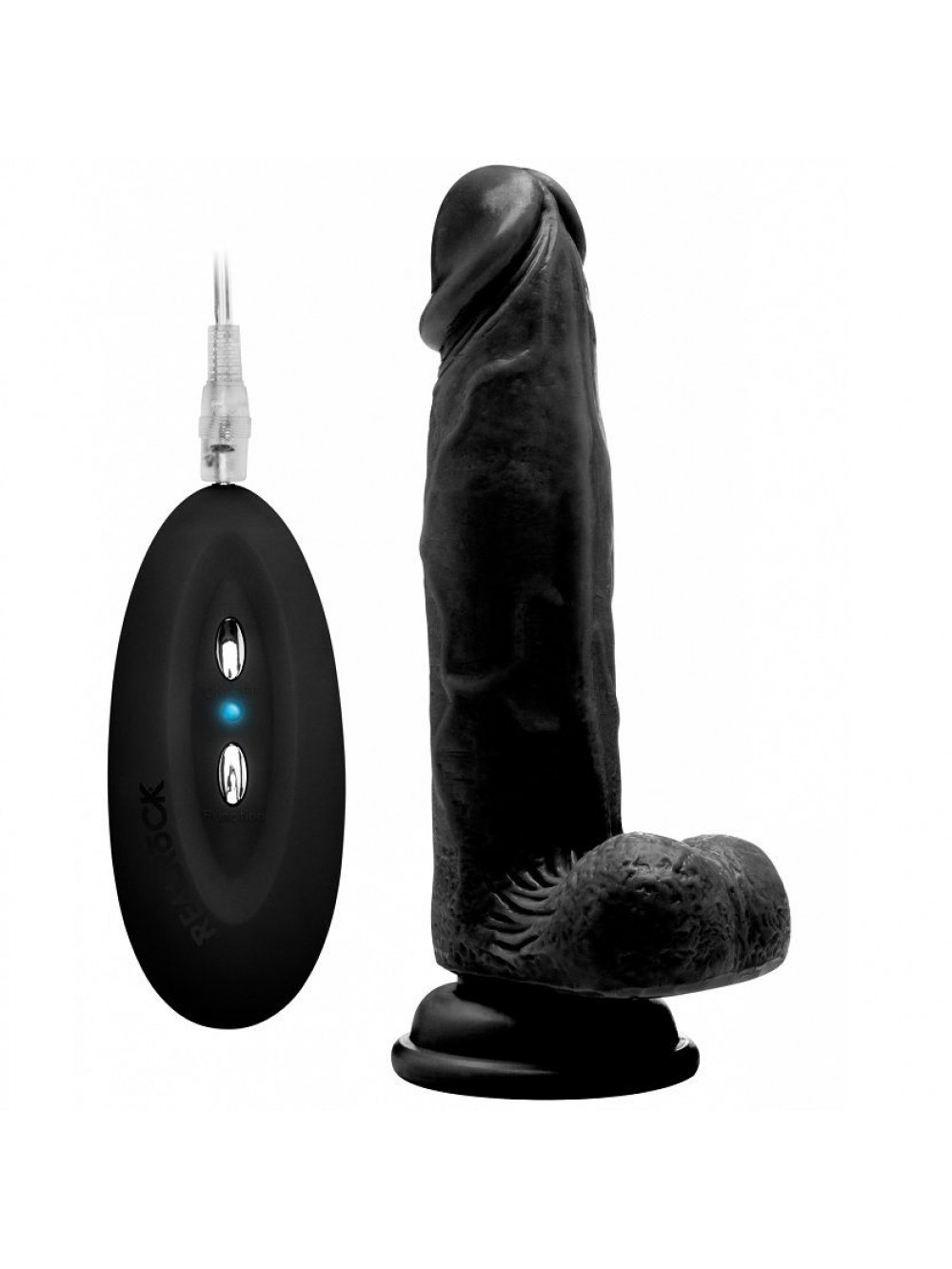 REAL ROCK 003 WITH SCROTUM BLACK 20 CM (15CM INS)