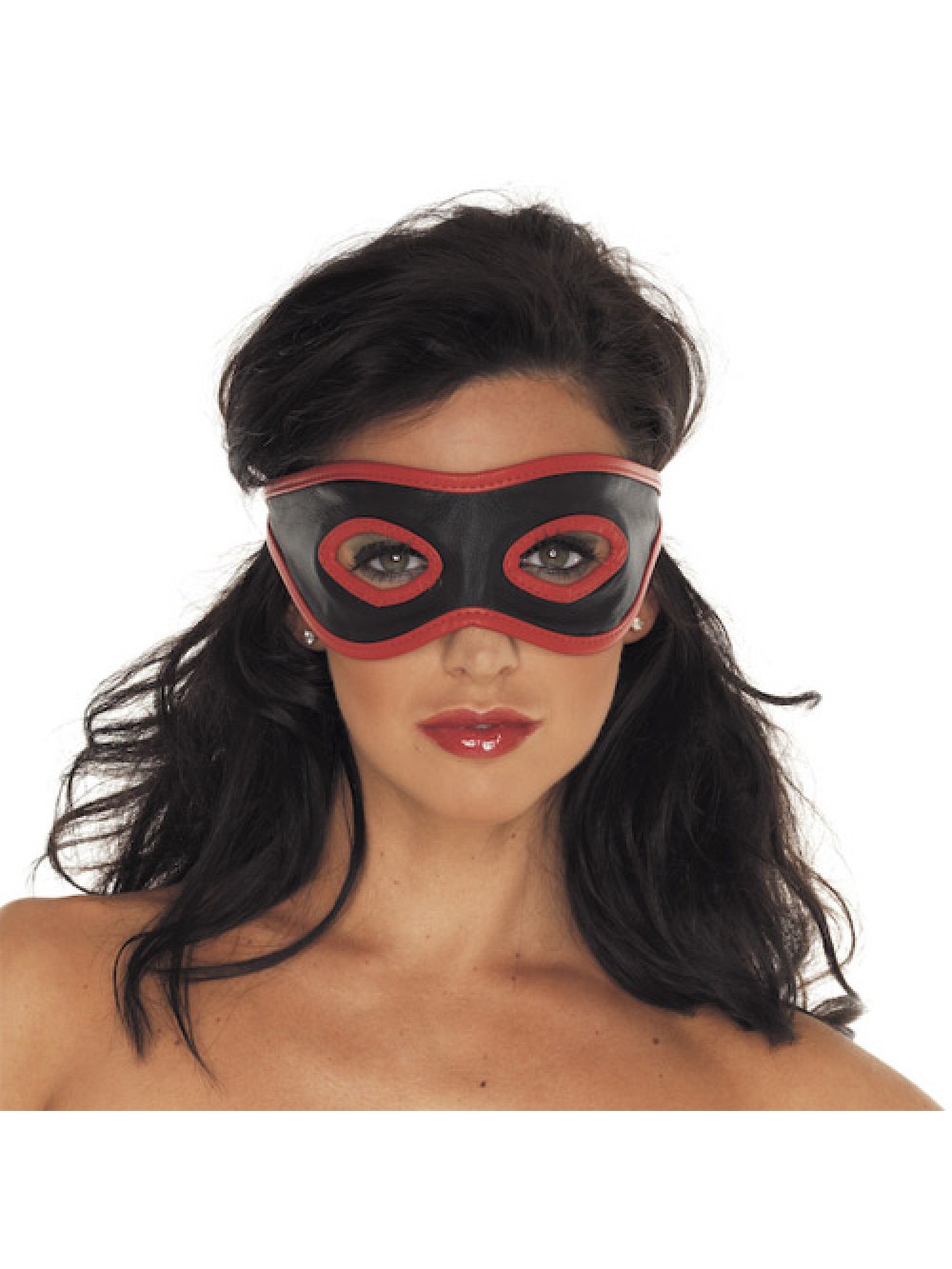 Red And Black Leather Mask