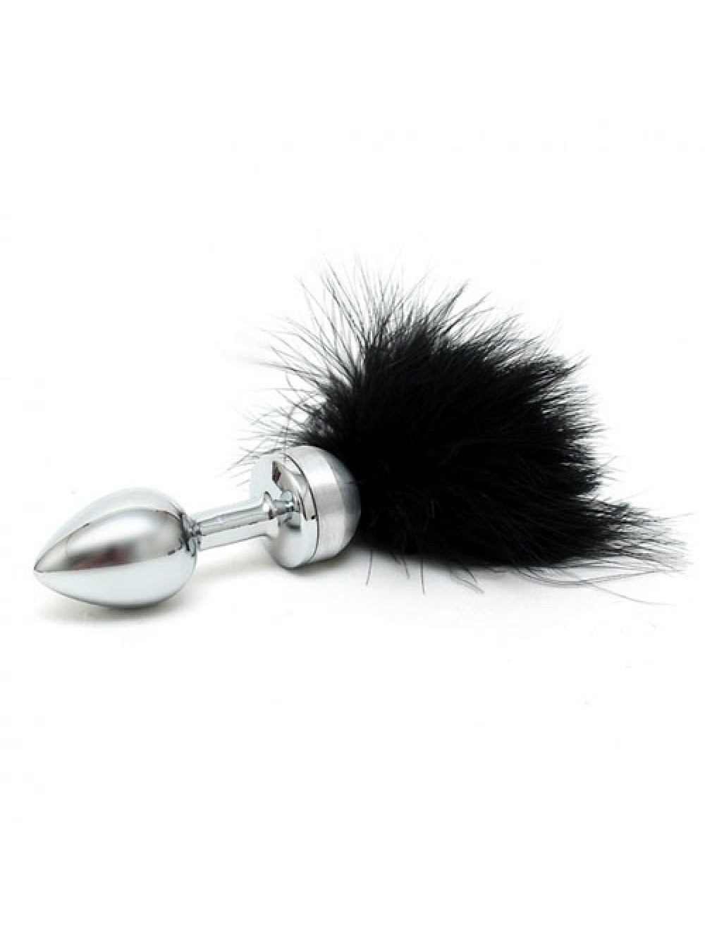 Small Butt Plug With Black Feathers