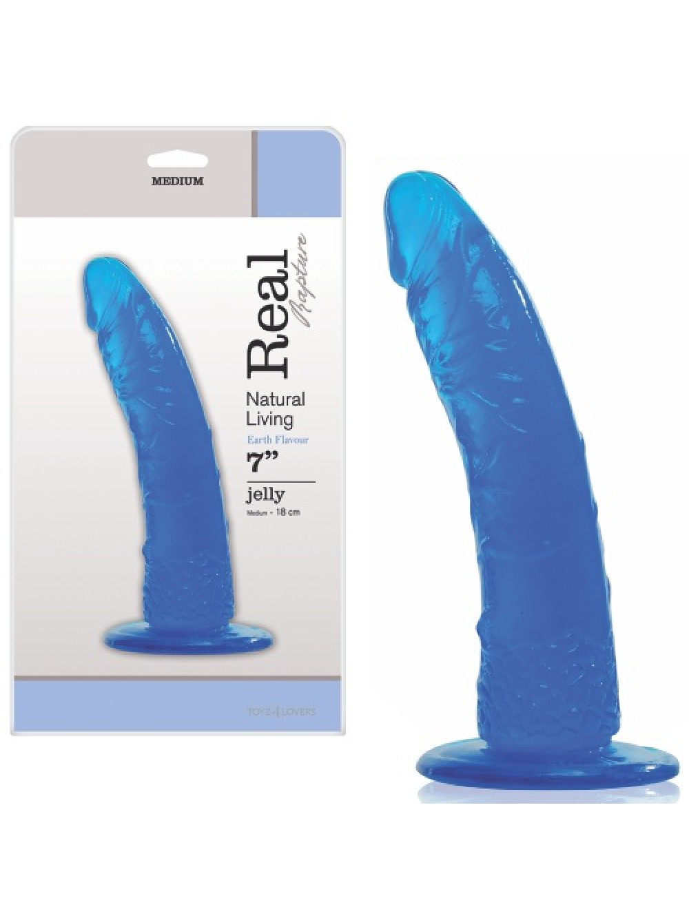 REAL RAPTURE EARTH FLAVOUR DILDO 7'' BLUE