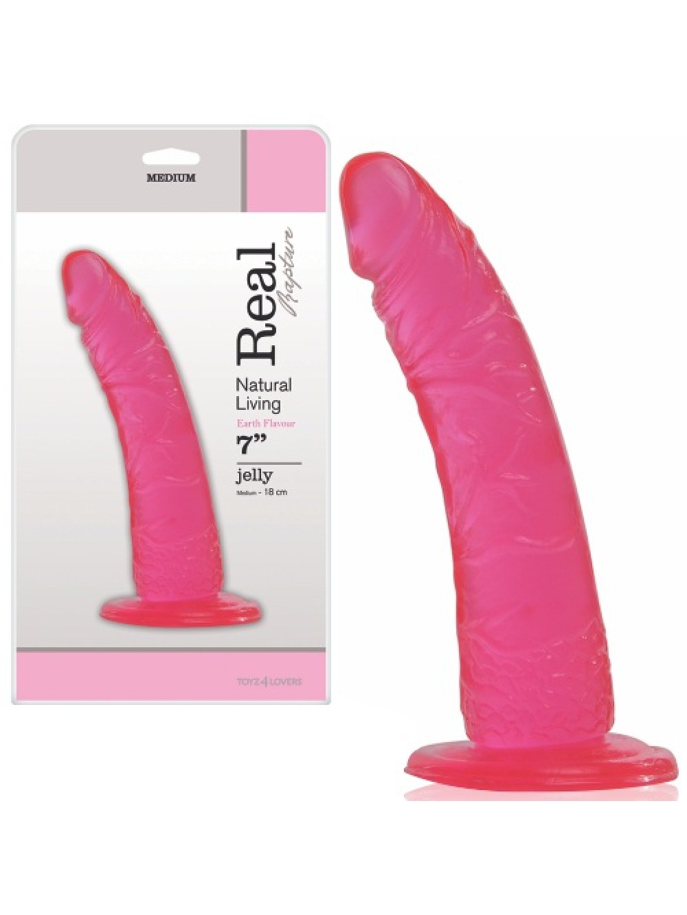 REAL RAPTURE EARTH FLAVOUR DILDO 7'' PINK