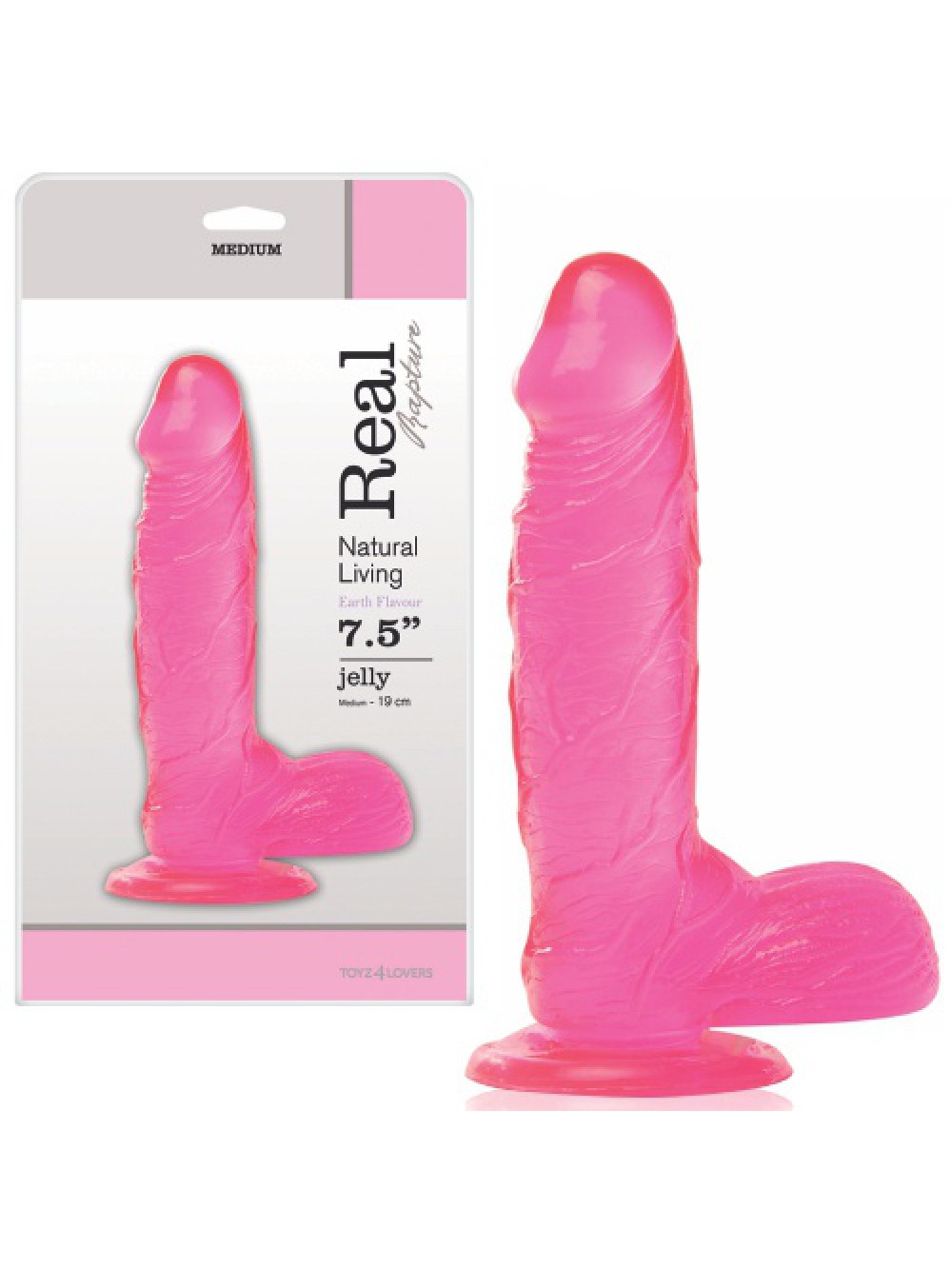 REAL RAPTURE EARTH FLAVOUR DILDO 7.5'' PINK