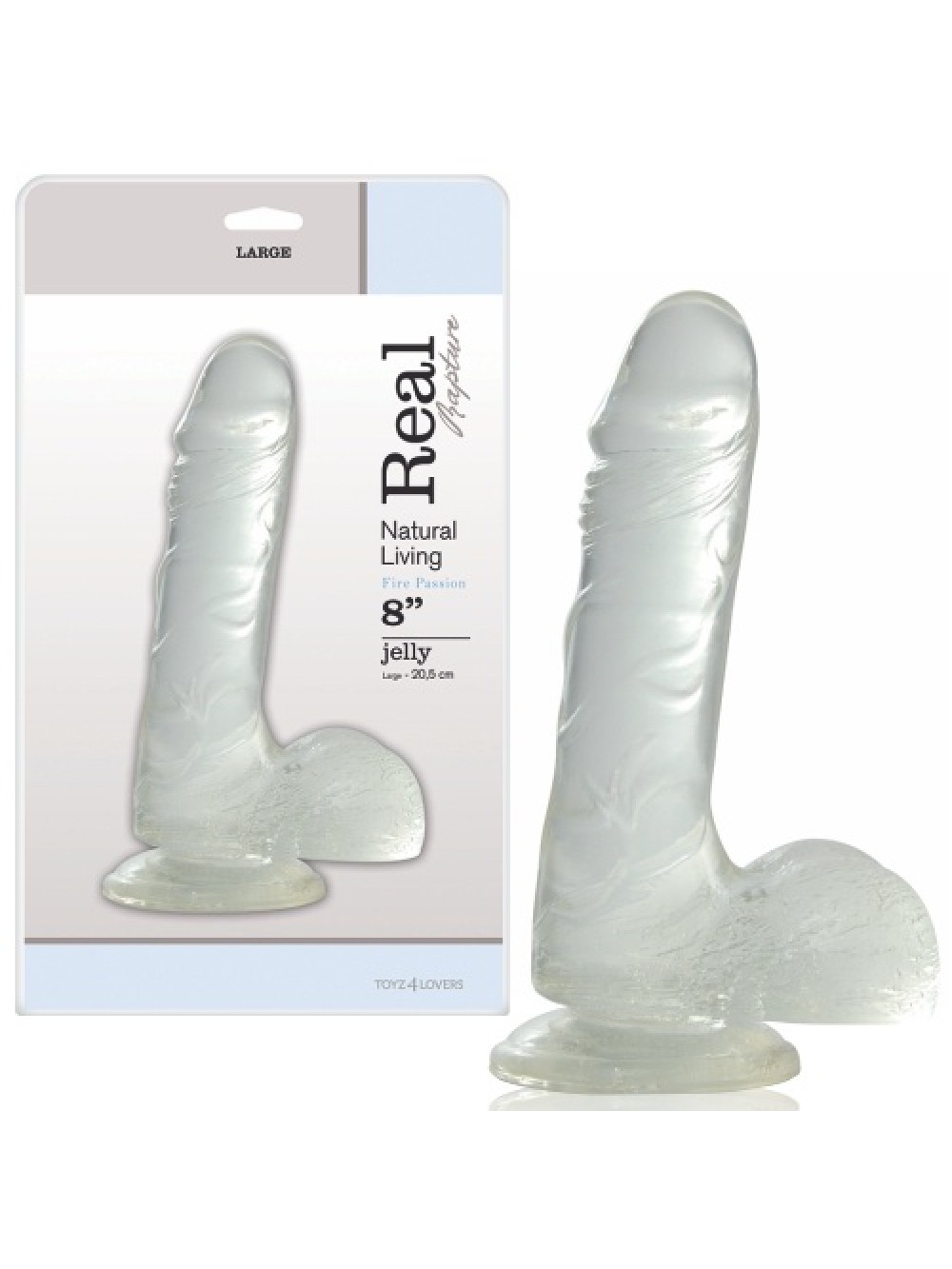REAL RAPTURE FIRE PASSION DILDO 8'' CLEAR