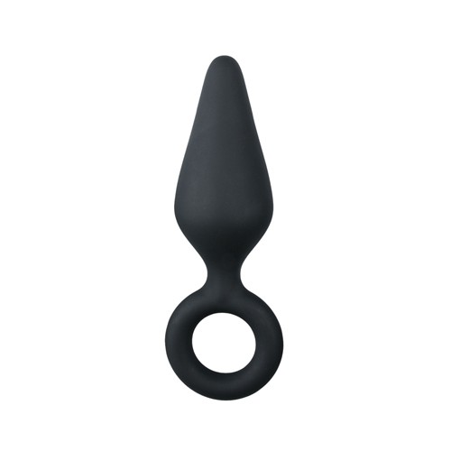 Black Buttplugs With Pull Ring - Small 8718627527146