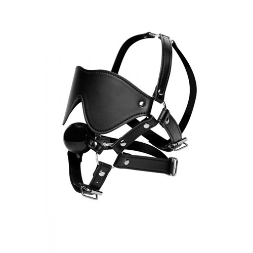 Blindfold Harness and Ball Gag 848518024121