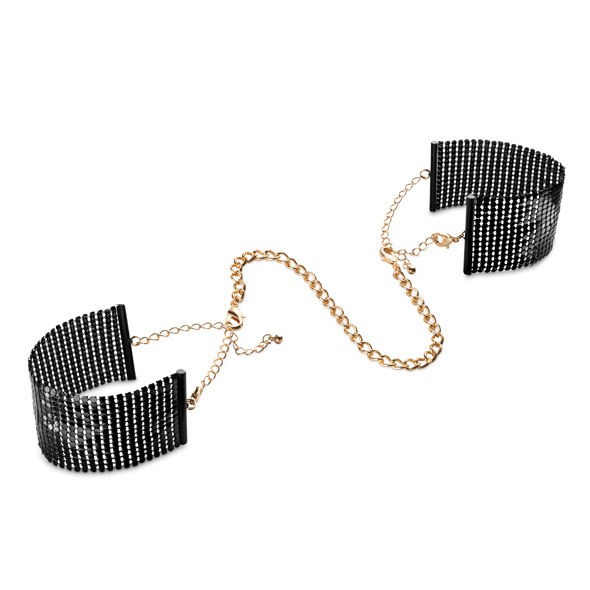 DESIR METALLIQUE BLACK METALLIC MESH HANDCUFFS