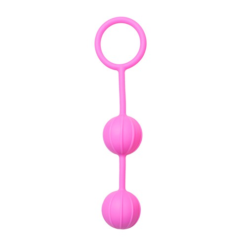 Easytoys Vertical Ribbed Geisha Balls - Pink 8718627522028