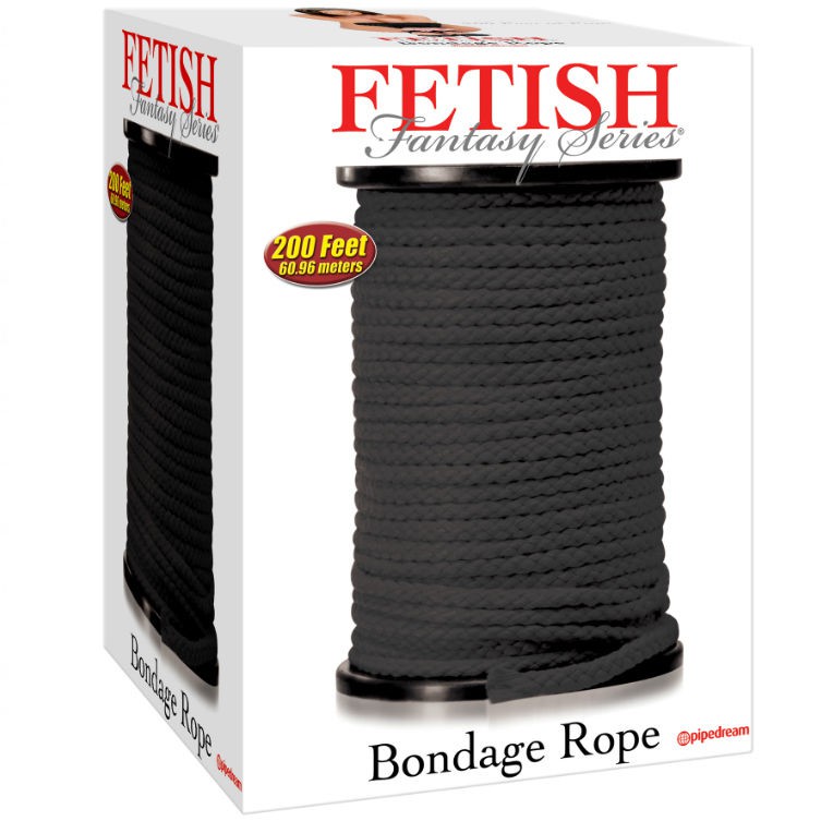 BONDAGE ROPE BLACK 60.96 METERS