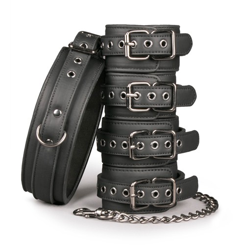 Fetish set with collar, ankle- and wrist cuffs 8718627529751