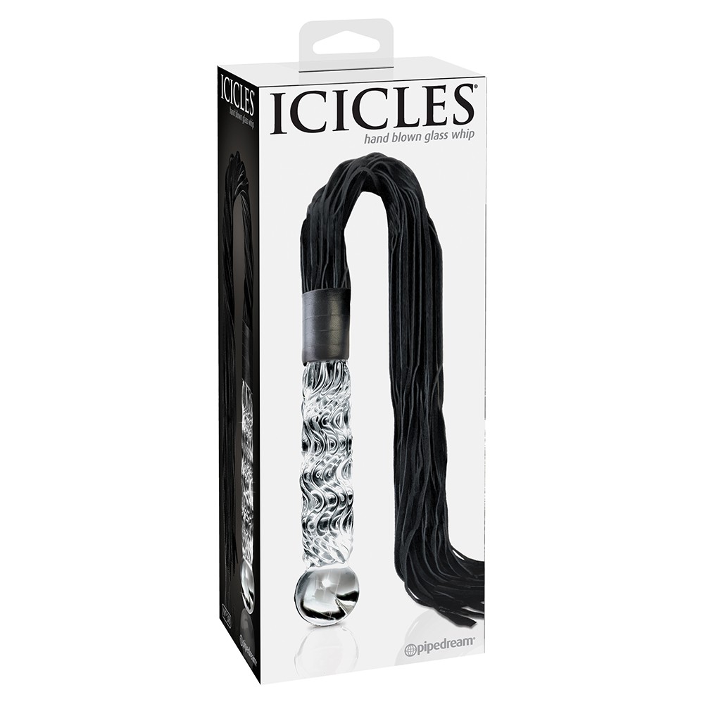 ICICLES GLASS DILDO WITH WHIP N38