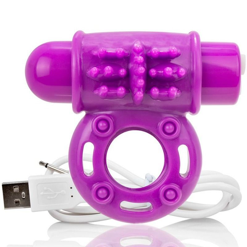 SCREAMING O VIBRATING RECHARGEABLE RING O WOW PURPLE