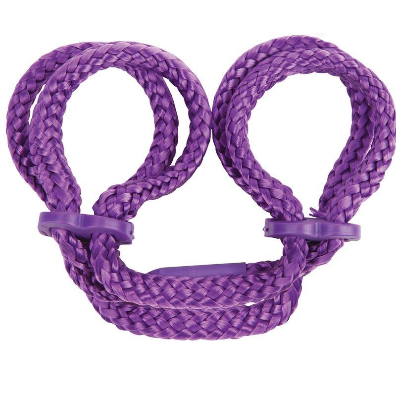 JAPANESE SILK LOVE ROPE ANKLE CUFFS PURPLE