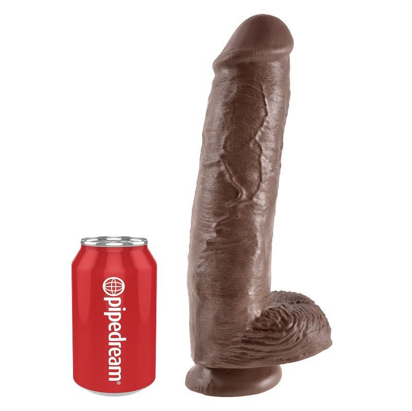 KING COCK 11" COCK BROWN WITH BALLS 28 CM