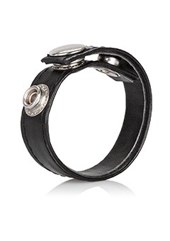 LEATHER 3 SNAP RING BLACK
