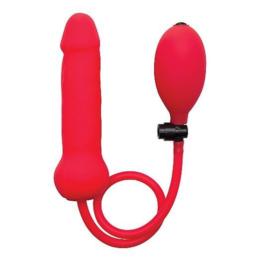 OUCH INFLATABLE SILICONE DONG RED