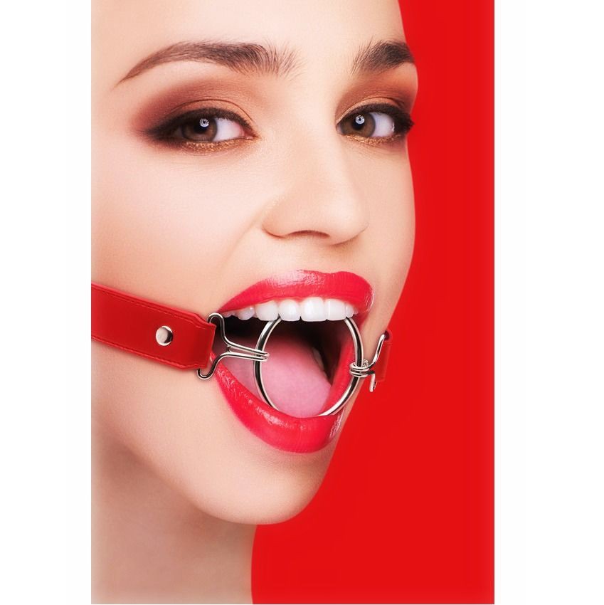 OUCH RING GAG XL STRAPS RED