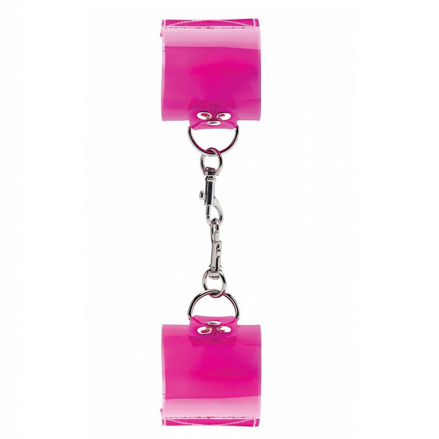 PINK TRANSLUCENT HANDCUFFS WITH VELCRO