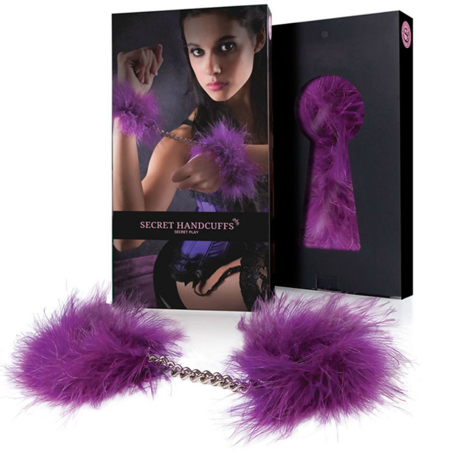 PURPLE MARABOU HANDCUFFS
