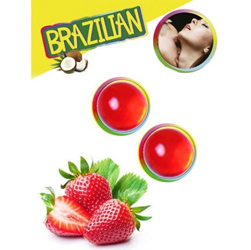 KISSABLE LUBRICANT BALLS STRAWBERRY FLAVOUR 2 x 4GR