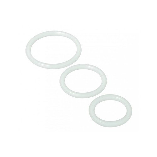 Trinity Silicone Cock Rings, Clear 811847013586