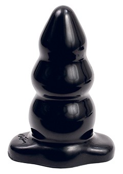 TRIPLE RIPPLE BUTT PLUG BLACK L