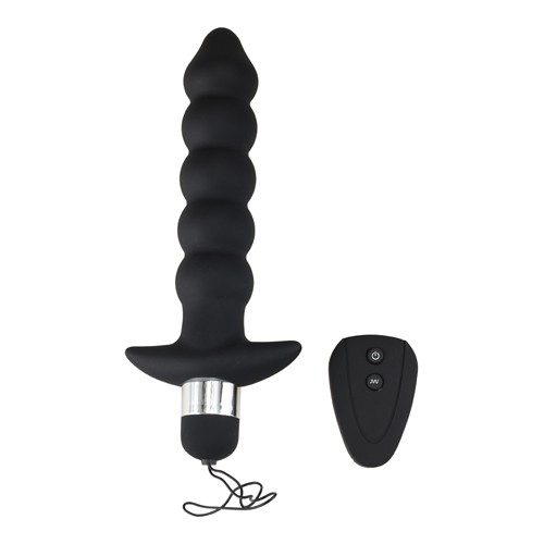 Wireless Black Vibrating Anal Beads with Remote 848518014177