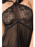 BABYDOLL AND THONG CR-3884 BLACK photo