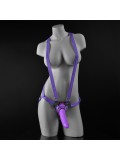 DILLIO 7' STRAP-ON SUSPENDER HARNESS SET PURPLE