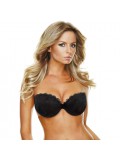 DIVABRA LACE BACKLESS AND STRAPLESS BLACK BRA SIZE B 644137625721