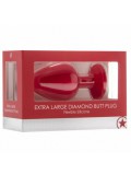 EXTRA LARGE DIAMOND BUTT PLUG RED 8714273786326 photo