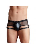 Faux Leather Jockstrap With Buckles - Black 4024144307982