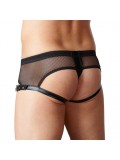 Faux Leather Jockstrap With Buckles - Black 4024144307982 toy