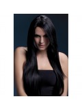 Fever Amber Wig 28inch/71cm Black Long Straight with Feathered Fringe 5020570425336