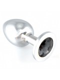 Heavy Metal Butt Plug With Black Crystal 8718924232996