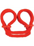 JAPANESE SILK LOVE ROPE ANKLE CUFFS RED 051021144761