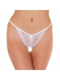 Lace White Crotchless Tanga 8718924220962