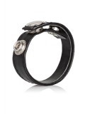 LEATHER 3 SNAP RING BLACK 0716770004529