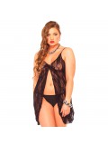 BLACK LACE BABYDOLL AND STRING PLUS SIZE 0714718014661