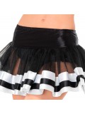 BLACK TULLE SKIRT WITH SATIN DETAILS WHITE 0714718408125