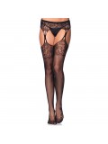 FISHNET AND LACE GARTER BELT EFFECT PANTYHOSE 0714718515281