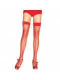 LEG AVENUE FISHNET THIGH HIGHS RED ONE SIZE 714718079066