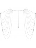 MAGNIFIQUE  METALLIC CHAIN SHOULDERS & BACK JEWELRY SILVER photo 8436562010997