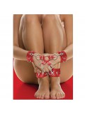OUCH LEATHER HAND AND LEG CUFFS RED 8714273309457